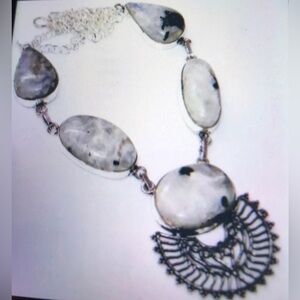 Rainbow Stampd 925 Sterling Silver Necklace